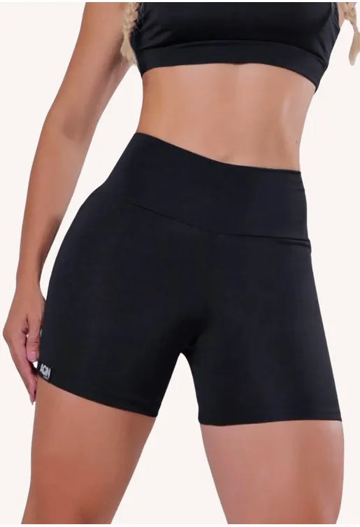 Short Basic Cós Alto Preto Fitness AQN SPORT Zero Transparência