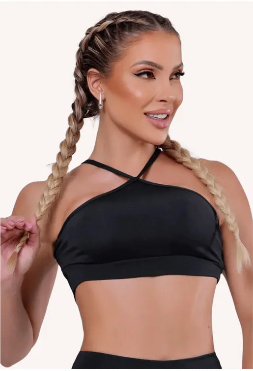 Top Basic Tiras Preto Fitness AQN SPORT