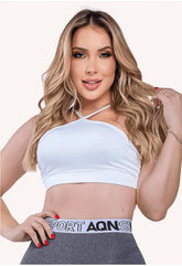 Top Basic Alcinha Branco AQN SPORT