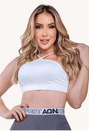 Top Basic Alcinha Branco AQN SPORT