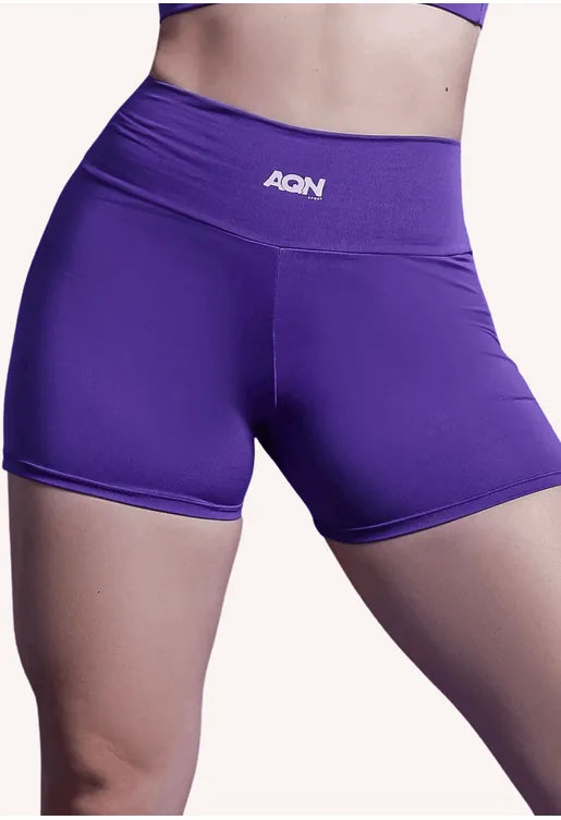 Short Empina Bumbum Roxo Lux AQN SPORT Zero Transparência