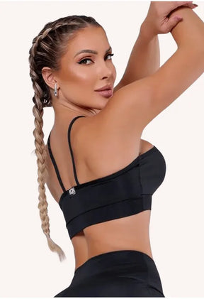 Top Basic Tiras Preto Fitness AQN SPORT