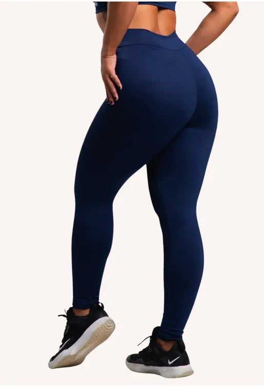 Calça Legging Versatily Marinho Cós baixo Fitness AQN SPORT