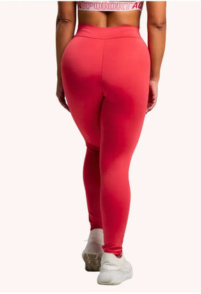 Calça Legging Versatily Vermelha Cós baixo Fitness AQN SPORT