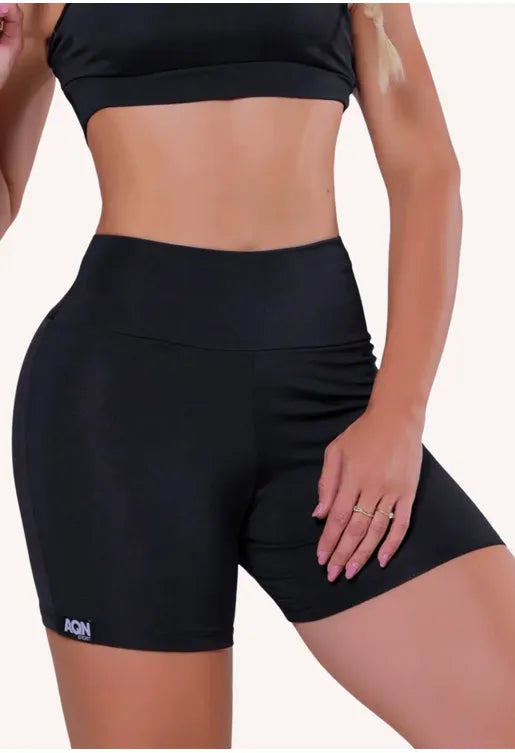 Short Basic Cós Alto Preto Fitness AQN SPORT Zero Transparência