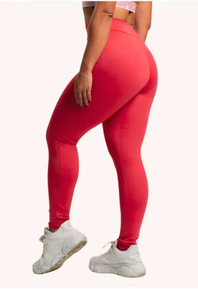 Calça Legging Versatily Vermelha Cós baixo Fitness AQN SPORT